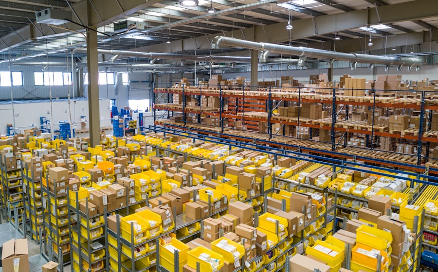 Warehouse with parcels — e-commerce shipping